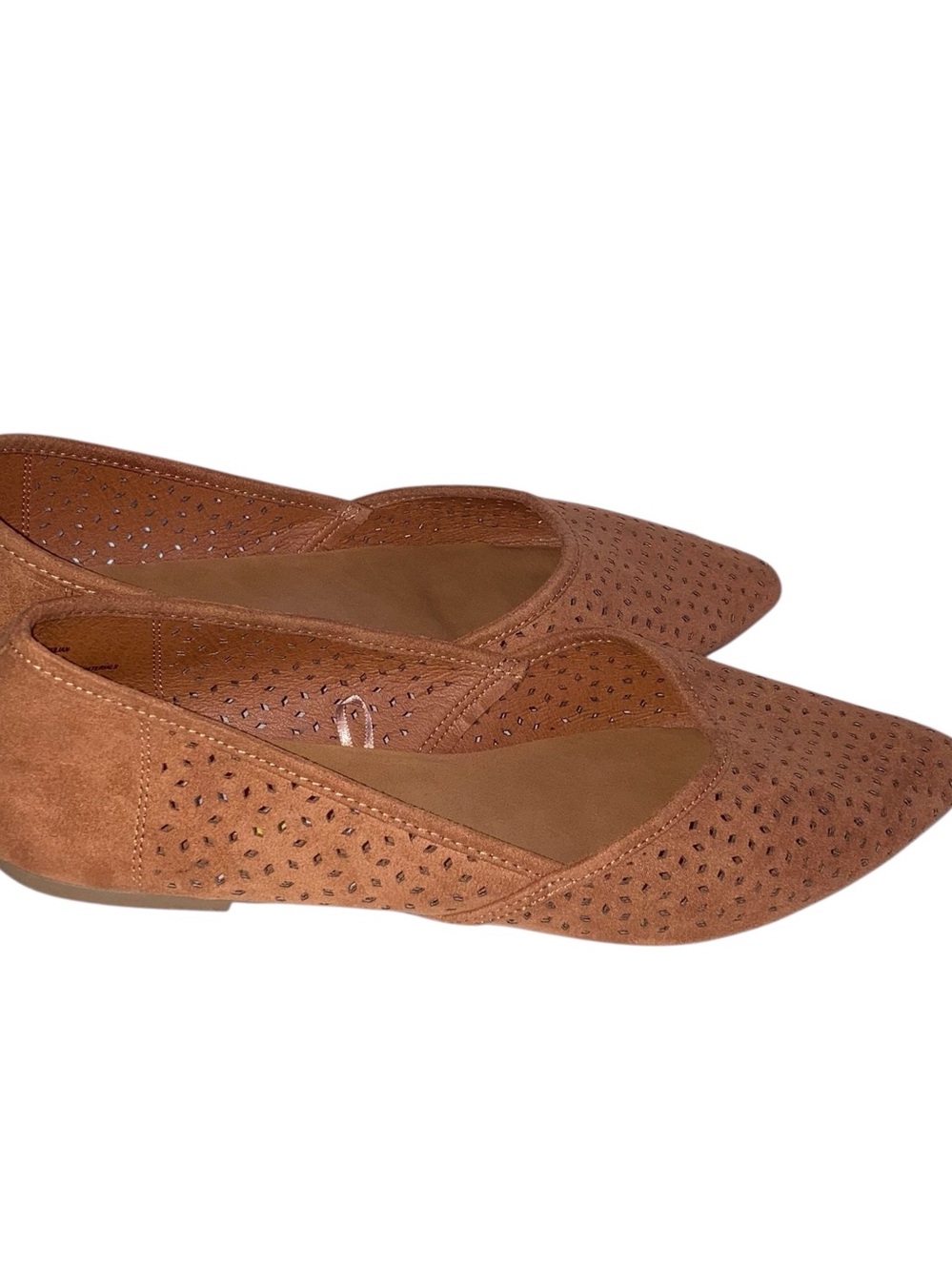 Women's Pointed Toe Laser-Cut Flats Size 11W